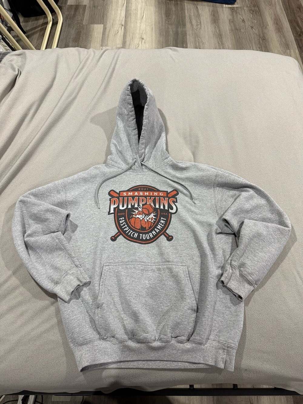 2021 Smashing Pumpkins Ohio Fastpitch Tournament Grey Hoodie Size Large